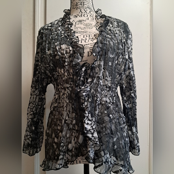 Kim Rogers Signature black and gray top. Size PXL - Picture 3 of 9